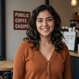 Elena from Jersey City near a coffee shop - women who love truckers in the New York metro